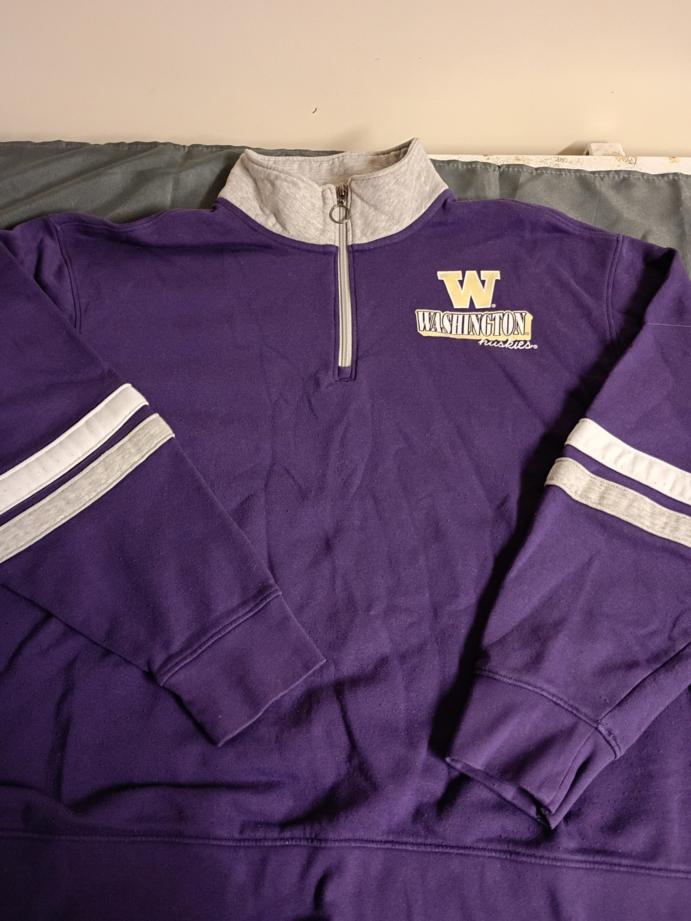 Champion Purple Washington Huskies Half-Zip Pullover with Gray Accents